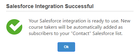 Salesforce Integration Successful