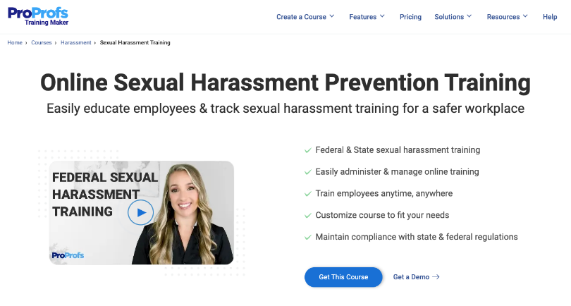 ProProfs_TM_Online Sexual Harassment prevention training