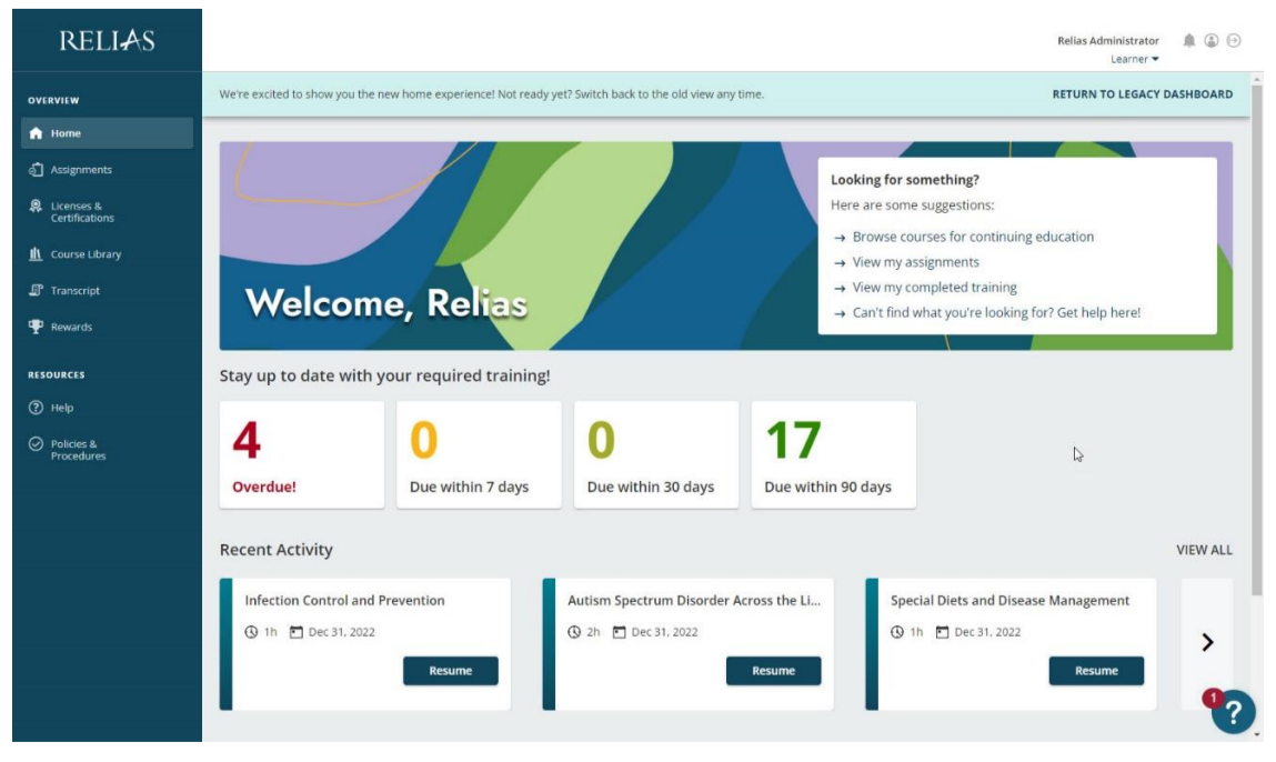 Relias Healthcare LMS